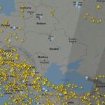 ウクライナ周辺の閉鎖空域 (@flightradar24)